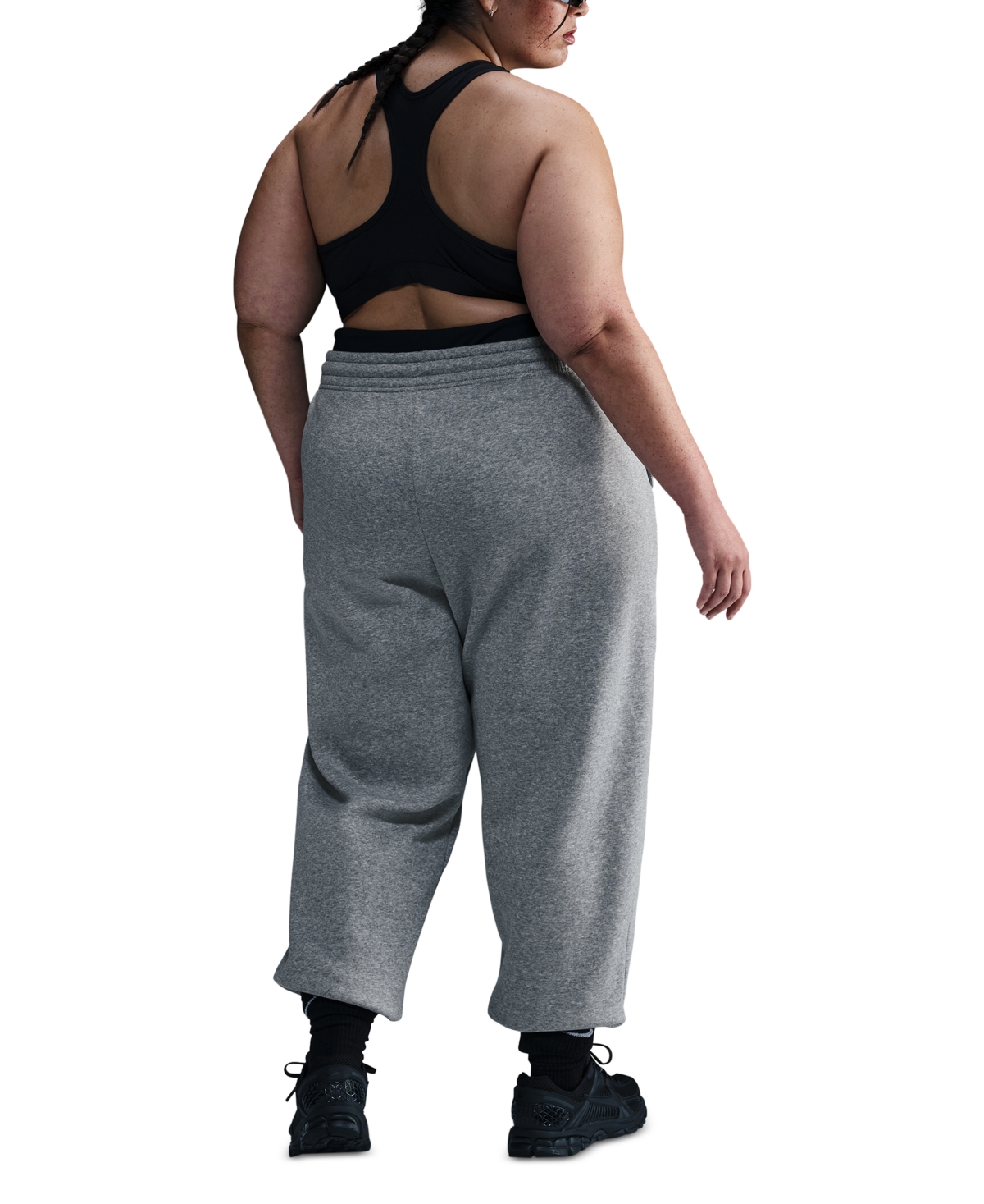 Nike Sportswear Plus Size Phoenix Fleece High-waist Oversized Sweatpants In Gray