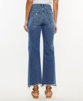 Women's High Rise Slim Wide Leg Pull On Jeans