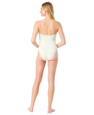Women's La Vie A La Mer Textured Bandeau One Piece Swimsuit 