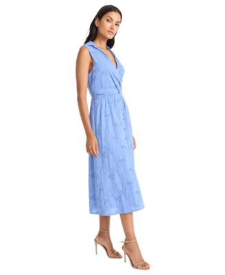 Women's Cotton Eyelet V-Neck Shirtdress