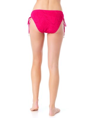 Women's La Vie A La Mer Side-Shirred Textured Bikini Bottoms