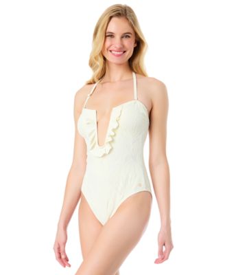 Women's La Vie A La Mer Textured Bandeau One Piece Swimsuit 