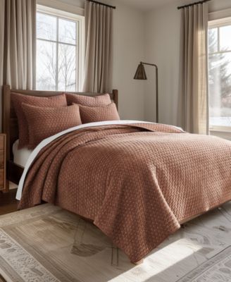 Velvet Stitch Reversible 3-Pc. Quilt Set, Full/Queen