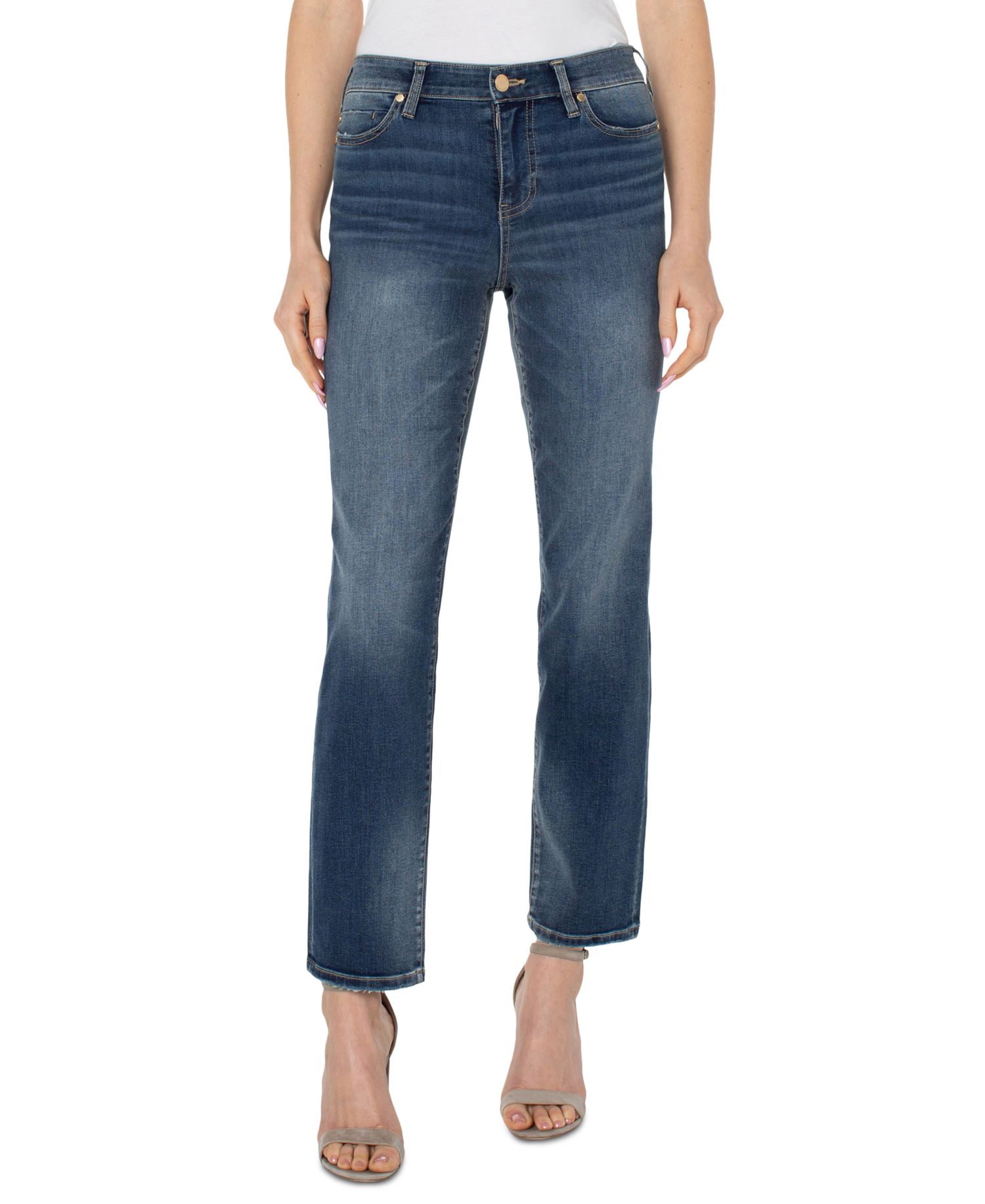 Petite Kennedy Mid-Rise Straight Jeans