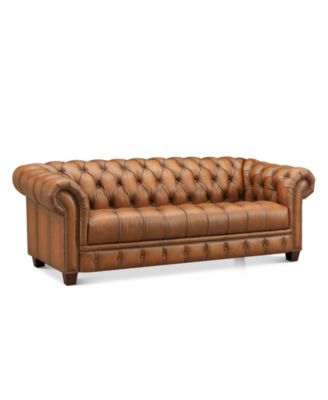 York 89" Top Grain Leather Sofa