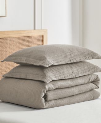 Home Reede Muslin Textured 3-Pc. Comforter Set, Full/Queen