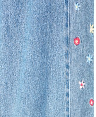 Big Girls High Rise Baggy Embroidered Jeans 