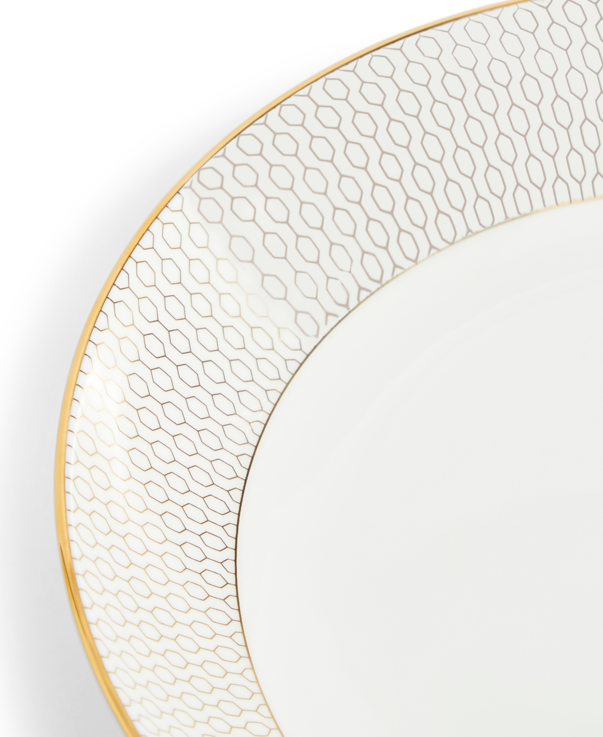 Wedgwood Gio Gold Geometric-pattern Bone-china Pasta Bowl 24cm