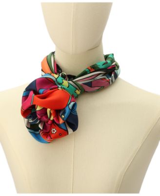 Women's Summer Scene Silk Square Scarf