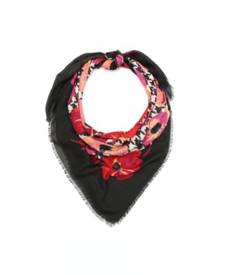 Women's Houndstooth Poppies Modal Square Scarf