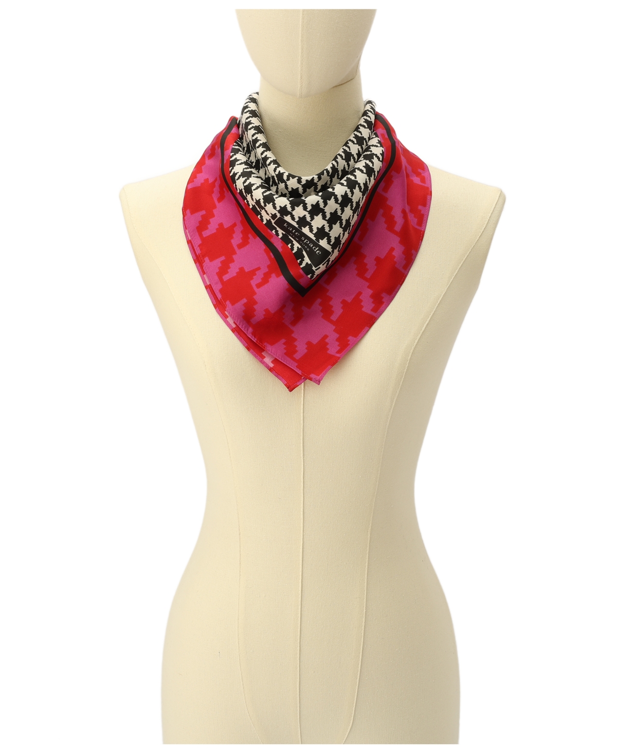 Shop Kate Spade Women's Houndstooth Silk Bandana Scarf