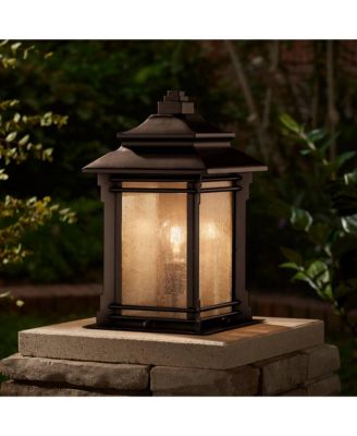 Hickory Point Rustic 16 1/2" Frosted Cream Glass for Exterior Barn Deck Set of 2 Farmhouse Outdoor Pier Mount Lights