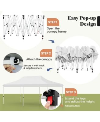 10 x 20 FT Pop-up Canopy Tent with Carrying Bag-White