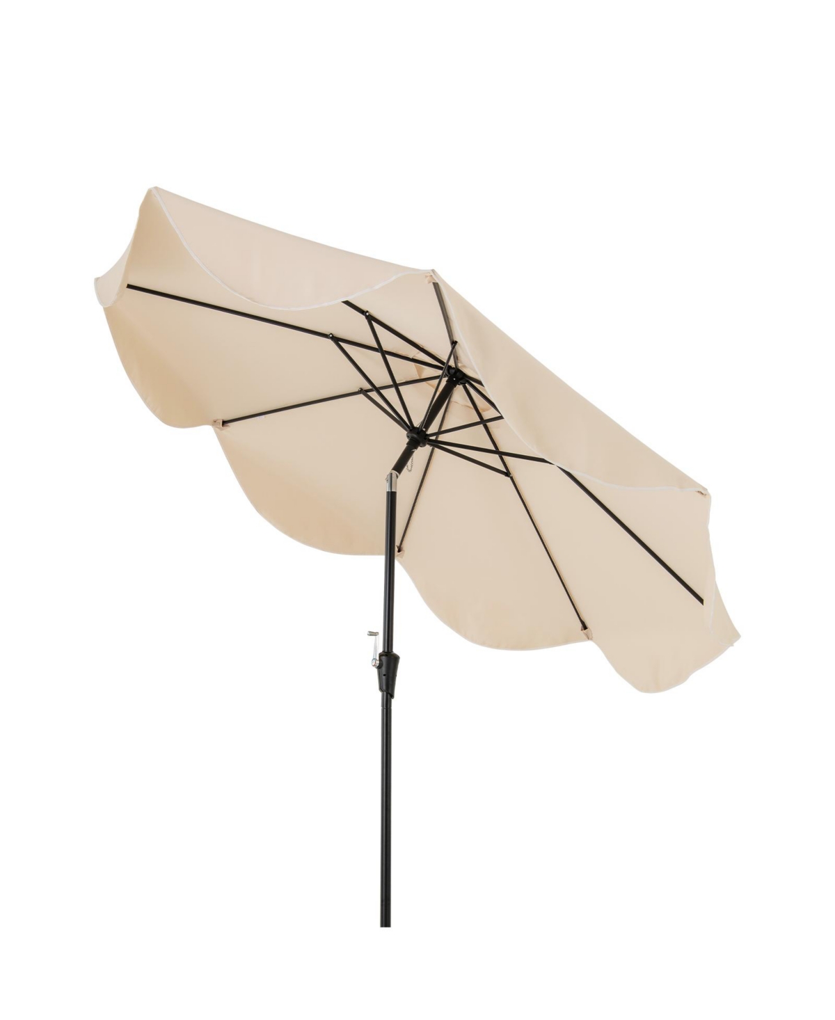 9 Ft Patio Umbrella with Crank Handle and Push Button Tilt - Beige/khaki