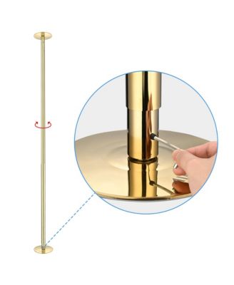 11 FT Gold Spinning Static Dancing Pole Kit w/ Extensions Fitness Dance Exercise