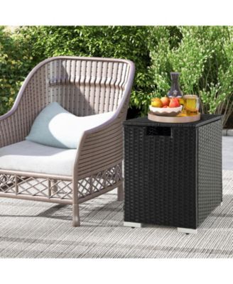 2-in-1 Patio Rattan Gas Propane Tank Cover for 20 lbs Propane Tanks