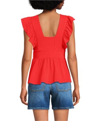 Women's Lightweight Jersey Ruffle Peplum Top