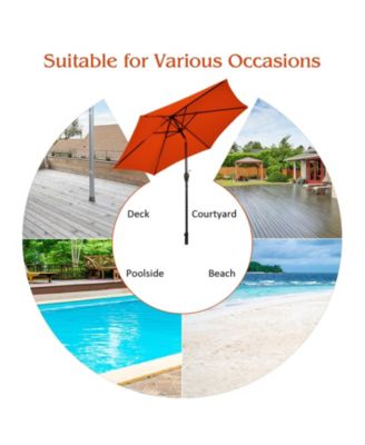 10 Feet Outdoor Patio Umbrella with Tilt Adjustment and Crank-Orange