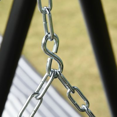 8.25 in. Outdoor Acacia Wood Porch Swing with 8 Feet Chains