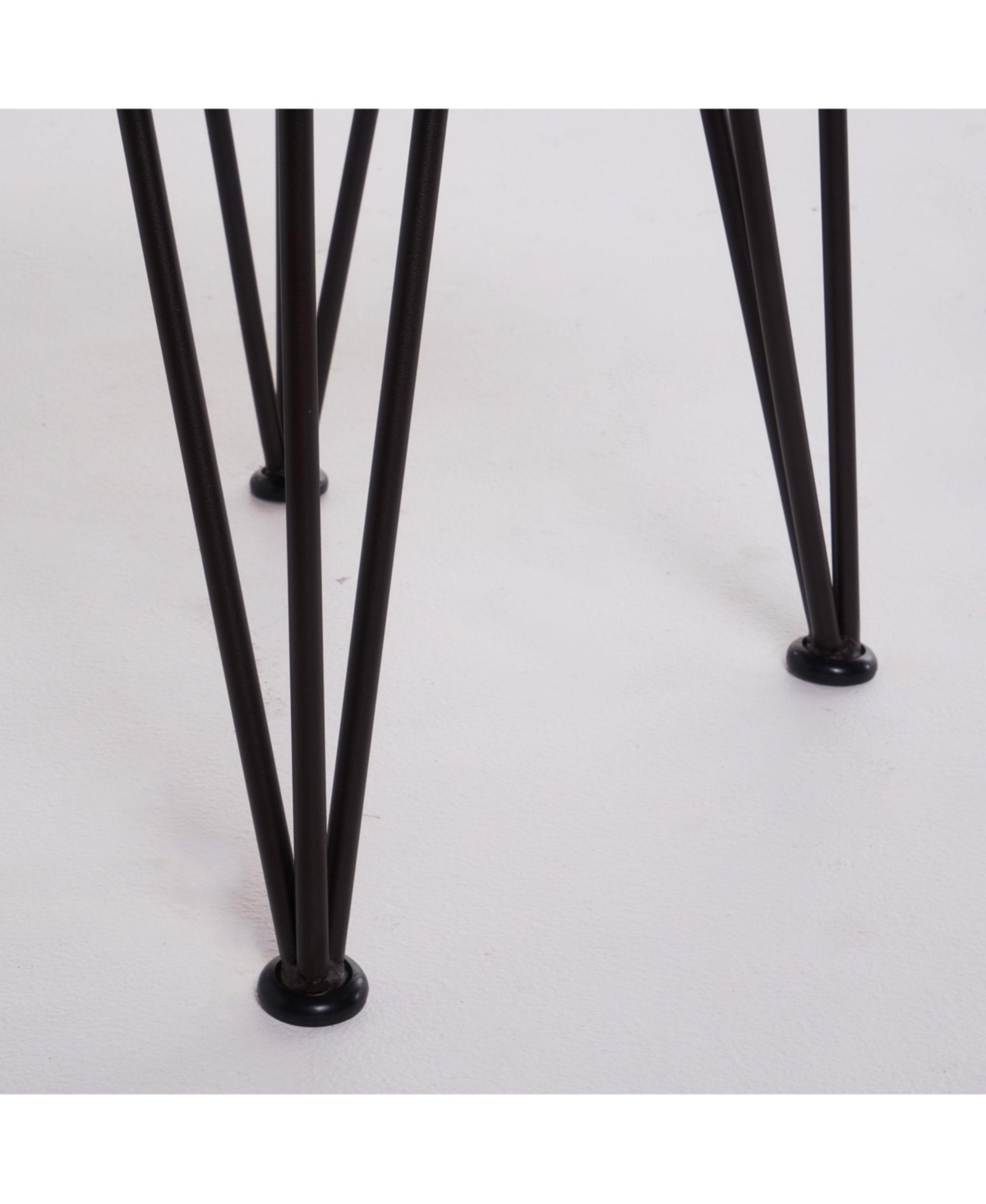 18 Inch Rustic Industrial Accent Table & Side Table for Patio, Acacia Wood Top, Iron Legs