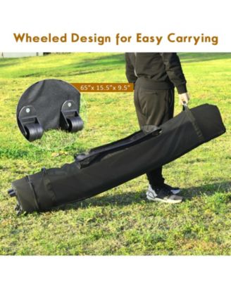 10 x 20 Feet Adjustable Folding Heavy Duty Sun Shelter with Carrying Bag-White