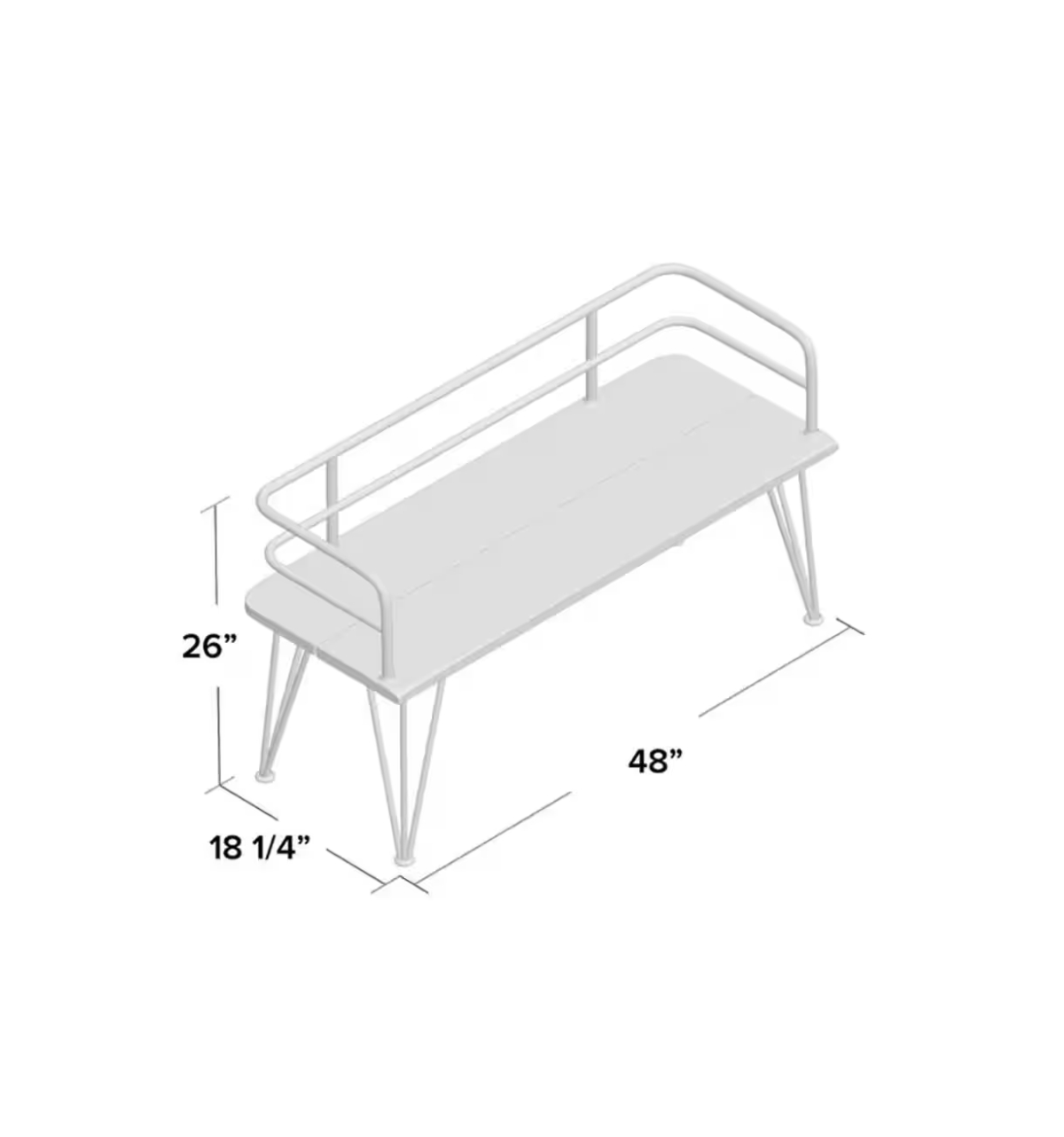 Zion Industrial Wood And Metal Bench Chair