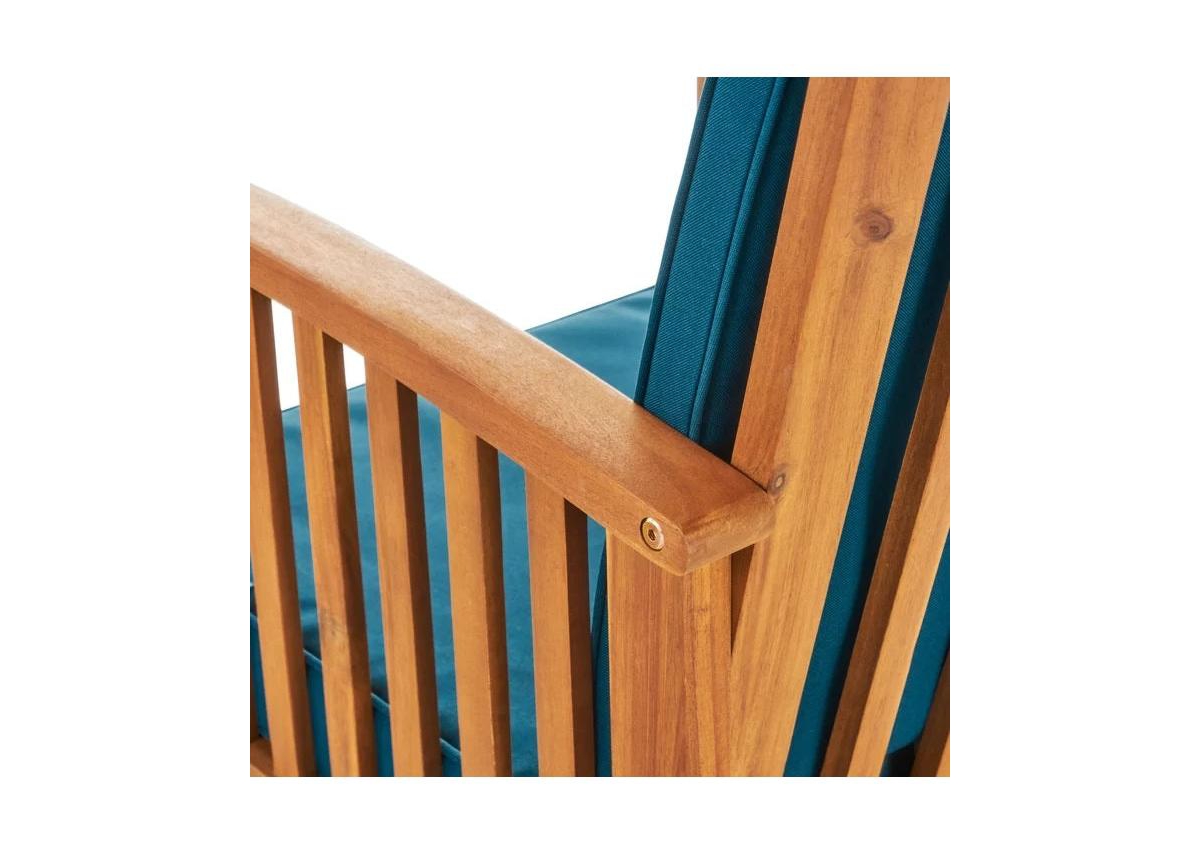 Outdoor 4-Pcs Set Acacia Wood Sofa Set with Water Resistant Cushions