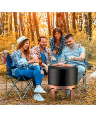 Outdoor Smokeless Fire Pit Stove 24'' for Camping Bonfire, Wood Burning Fire Place Firepit with Stand for Patio Backyard Outside