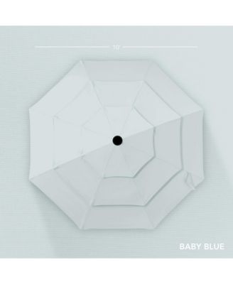 10ft 3-Tier Patio Umbrella, Market Sun Shade w/ Tilt Adjustment, Easy Crank