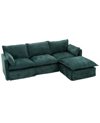 Streamdale Modern L-Shaped Sectional Sofa with Ottoman