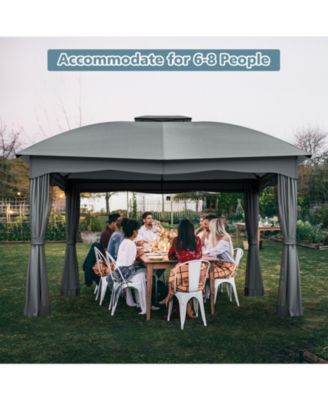 12 x 10 Feet Canopy Double Vented Heavy Duty Steel Gazebo