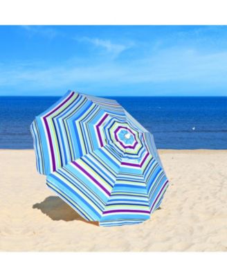 7.2 Feet Portable Outdoor Beach Umbrella with Sand Anchor and Tilt Mechanism
