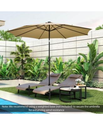 10 Feet Patio Umbrella with 112 Solar Lights and Crank Handle