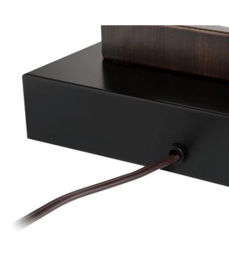 Todd Modern Table Lamps 30" Tall Set of 2 Bronze with USB and AC Power Outlet in Base Oatmeal Shade for Bedroom Living Room Bedside Desk