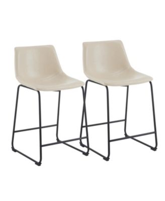 Streamdale Vintage Faux Leather Counter Stools (Set of 2)