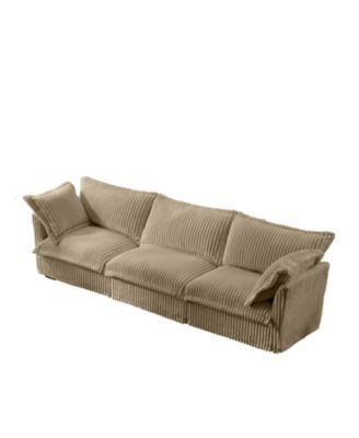 Streamdale Camel Corduroy 3-Seater Slipcovered Sofa
