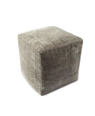 18" Grey Polyester Blend Ottoman