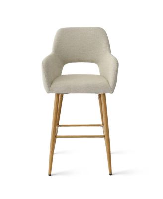 Set of 4 Upholstered Counter Height Stools with Armrests, 25.5'' Counter Chairs for Kitchen Island-Maison Boucle