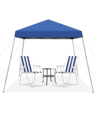 10 x 10 Feet Outdoor Instant Pop-up Canopy with Carrying Bag-Blue