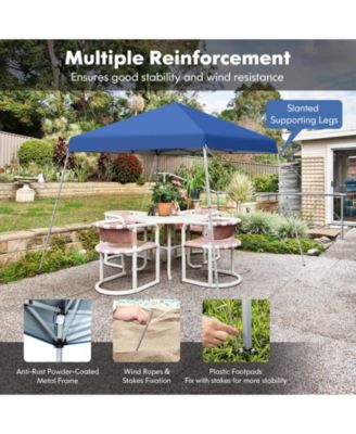 10 x 10 Feet Outdoor Instant Pop-up Canopy with Carrying Bag-Blue
