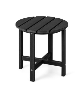 Set of 2 18 Inch Round Weather-Resistant Adirondack Side Tables