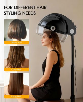 Professional Ionic Standing Hair Dryer with Temperature and Speed Adjustment, 60-Minute Timer, Height Adjustable Design