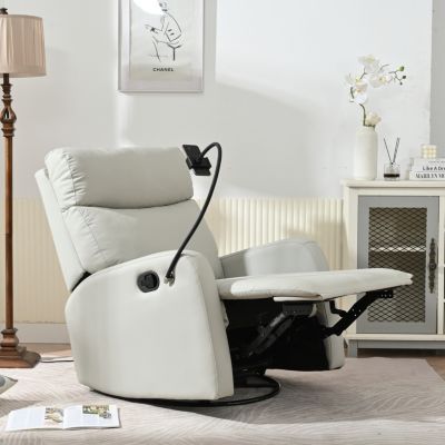 360 Swivel Rocking Recliner Chair with Padded Backrest for Nursery