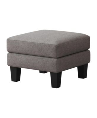 Fabric Ottoman Light Grey