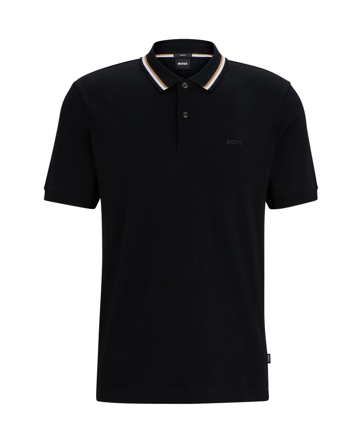 Men's Cotton Slim-Fit Striped Collar Polo Shirt