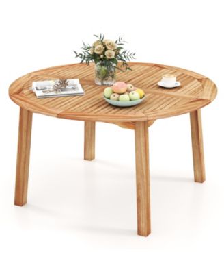 53 Inch Outdoor Acacia Wood Dining Table for 4-6 People