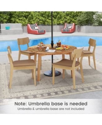53 Inch Outdoor Acacia Wood Dining Table for 4-6 People