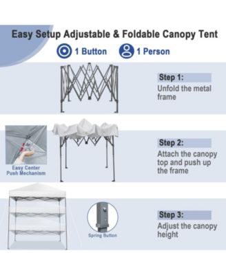 6.6 x 6.6 Feet Outdoor Pop-up Canopy Tent with UPF 50+ Sun Protection