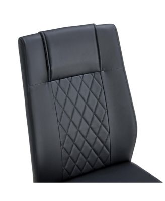 Streamdale 63" Glass Dining Set Marble Table & 6 Black/Gold Chairs