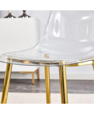 Glass Table & 6 Gold Leg Chairs